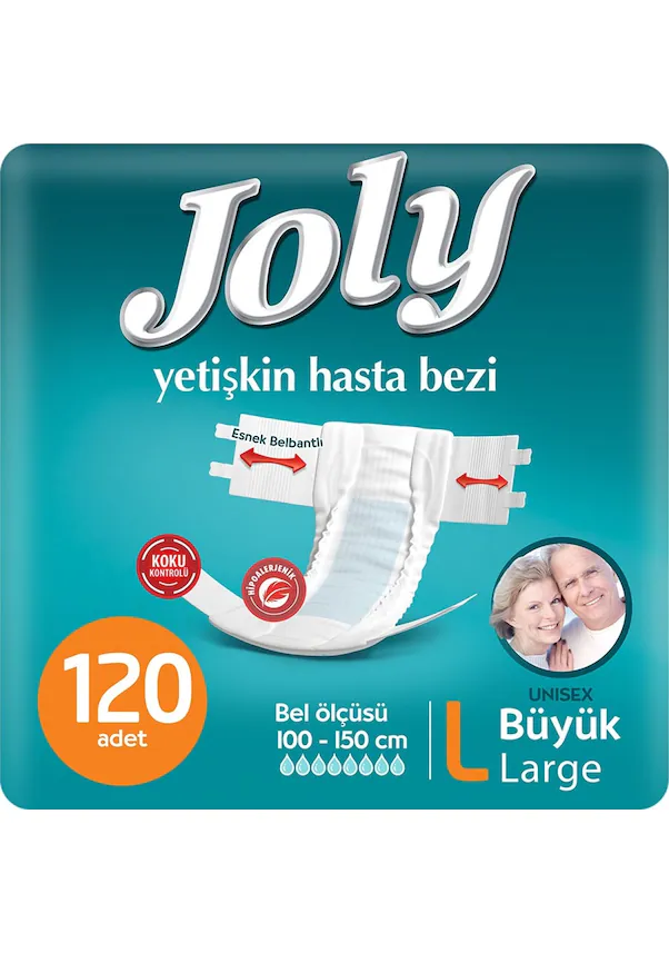 Joly Yetişkin Hasta Bezi L Büyük (Large) 120 Adet - Tarsu Medikal Tarsus